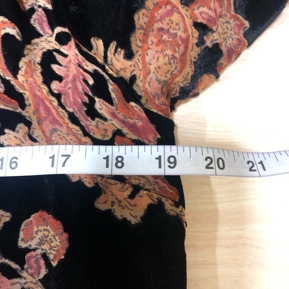 Downeast Fall Black Velvet Ruffle Collar Dress Long Sleeve Size M - Picture 5 of 7